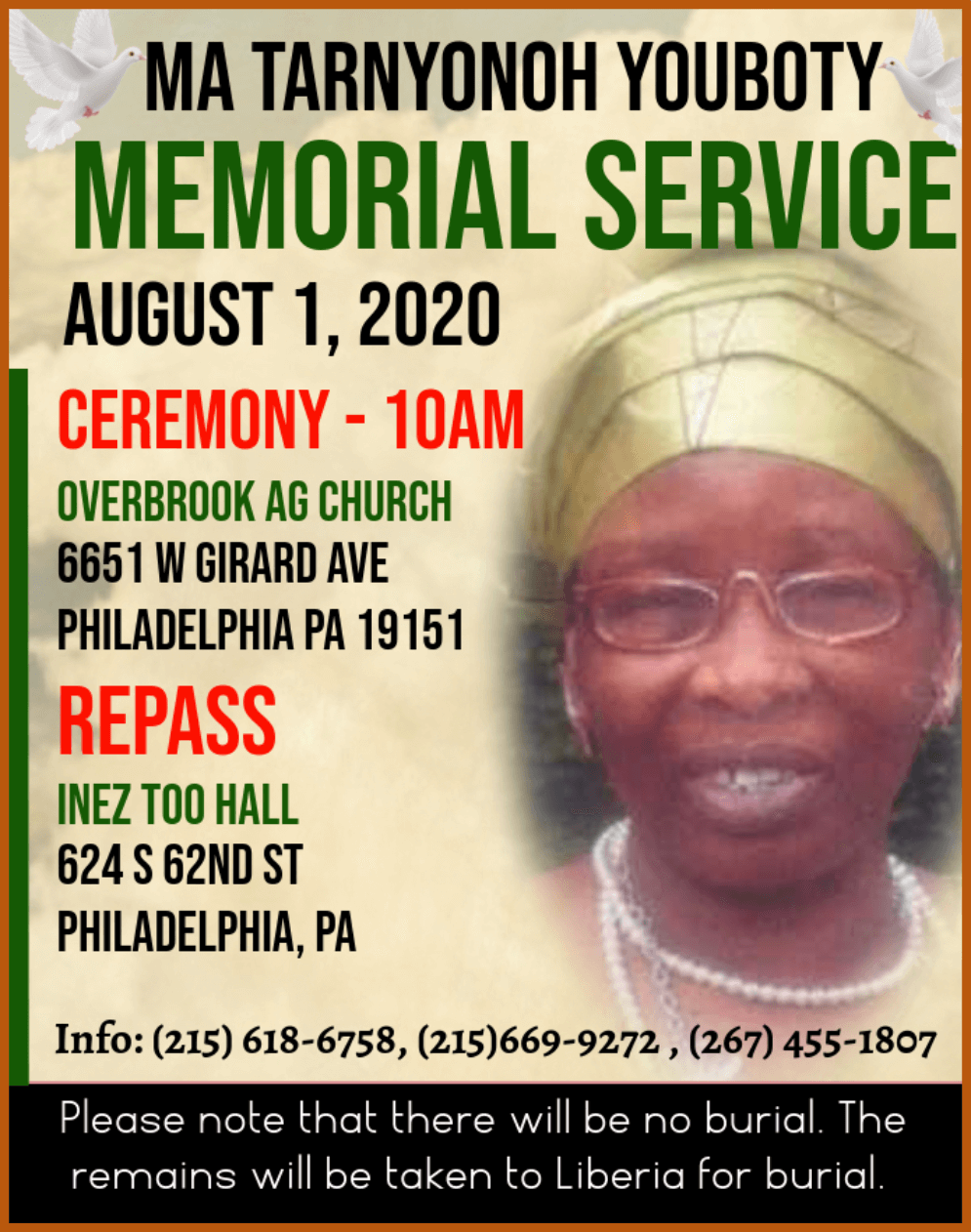 Ma Tarnyonoh Youboty Memorial Service