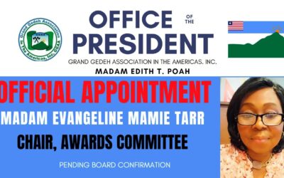 President Poah Appoints Madam Evangeline Mamie Tarr as Chair of the Awards Committee