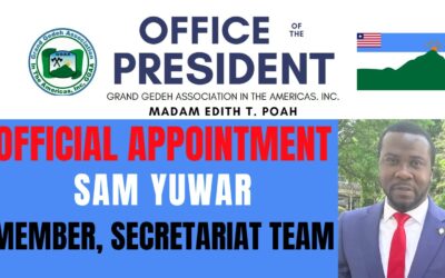 President Poah Appoints Mr. Sam Yuwar as Member of the Secretariat Team