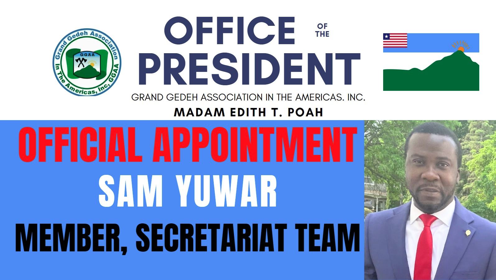 Mr. Sam Yuwar as Member of the Secretariat Team