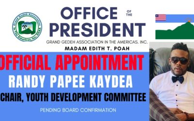 President Poah Appoints Mr. Randy Papee Kaydea as Chair of the Youth Development Committee