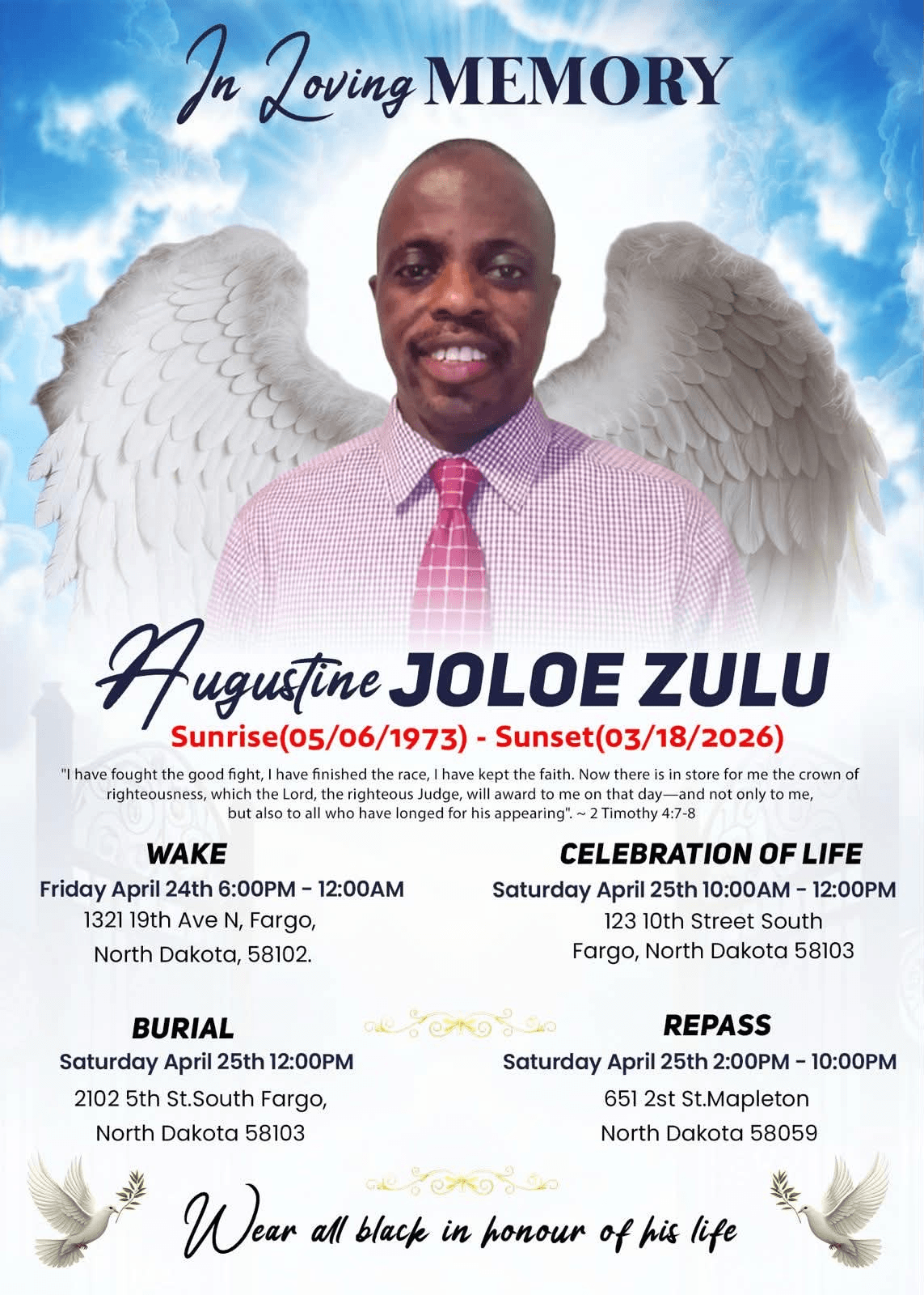 Death Announcement – Augustine Joloe Zulu