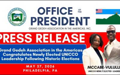 Grand Gedeh Association in the Americas Congratulates Newly Elected UNICCO Leadership Following Historic Elections