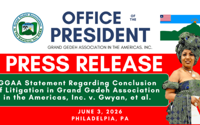 GGAA Statement Regarding Conclusion of Litigation in Grand Gedeh Association in the Americas, Inc. v. Gwyan, et al.